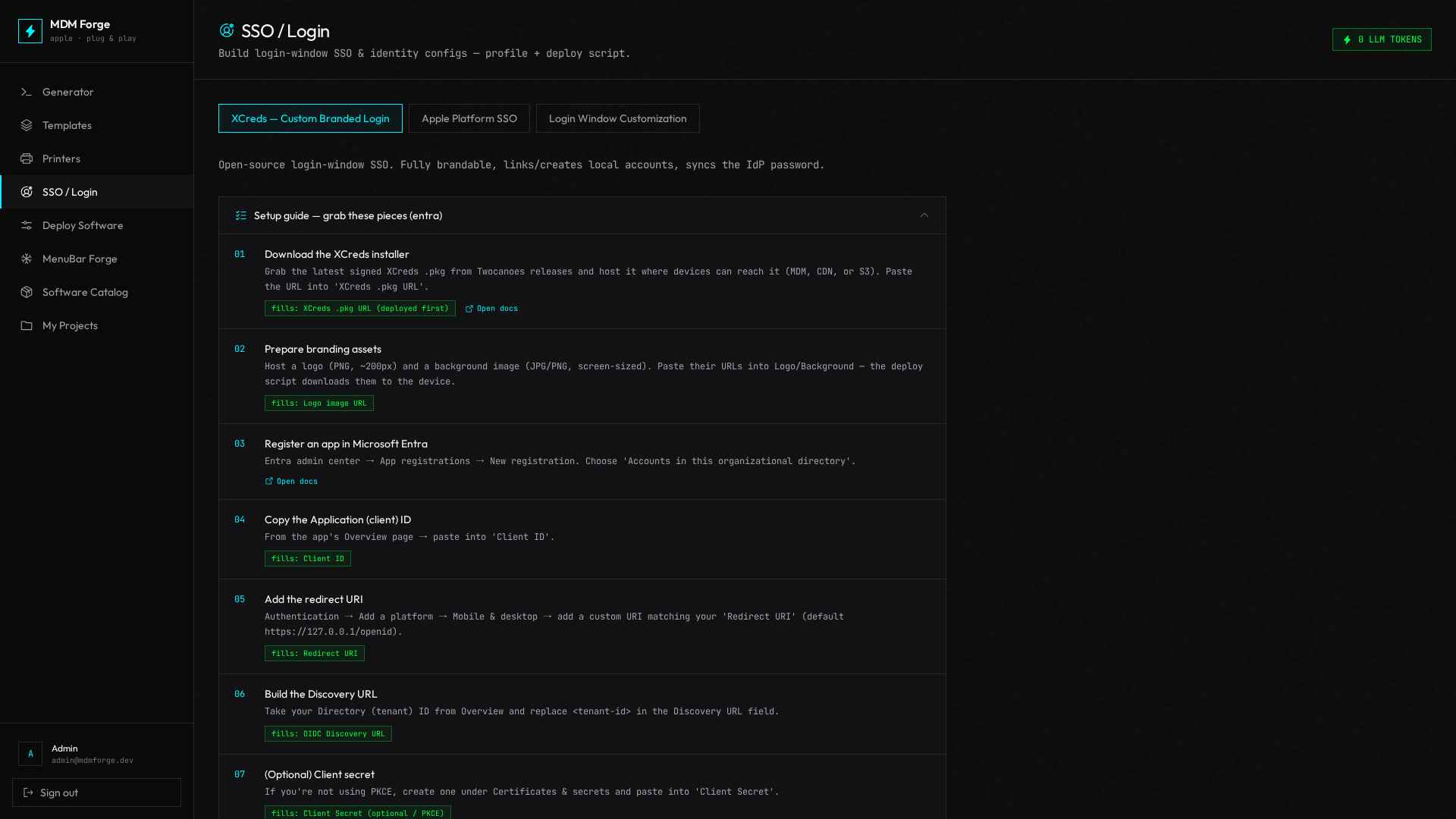 SSO / Login Builder